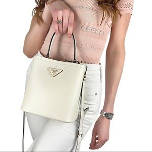 PRADA Small Saffiano Leather Panier Bag